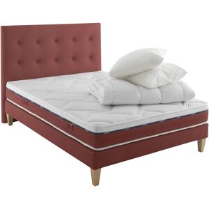 Someo Ensemble matelas, sommier, pieds, tete de lit, couette oreiller 140x19