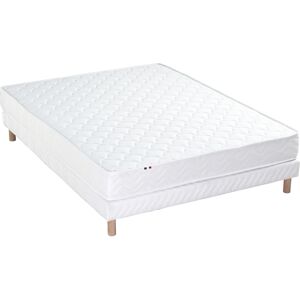 Idliterie Ensemble matelas ressorts fermes sommier blanc 140x190