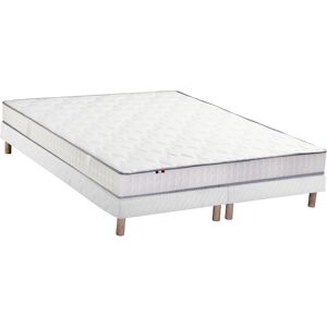 Idliterie Ensemble matelas mousse sommier blanc 160x200