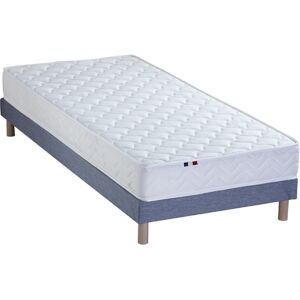 Idliterie Ensemble matelas mousse sommier bleu 90x190