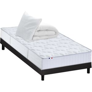 Idliterie Ensemble Matelas Ressorts + Sommier Kit couette Oreiller 90x190