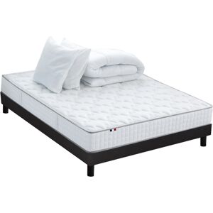 Idliterie Ensemble Matelas Ressorts + Sommier Kit couette Oreiller 160x200