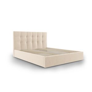 Micadoni Home Lit coffre avec tete de lit 180x200 cm en velours beige