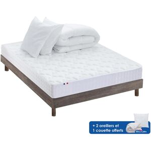 Idliterie Pack Matelas memoire de forme + Sommier + couette Oreiller 140x190