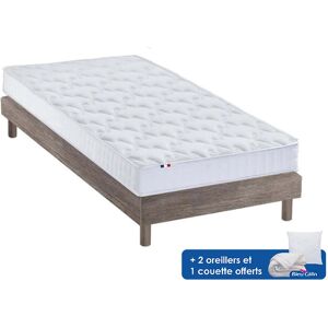 Idliterie Pack Matelas memoire de forme + Sommier + couette Oreiller 90x190