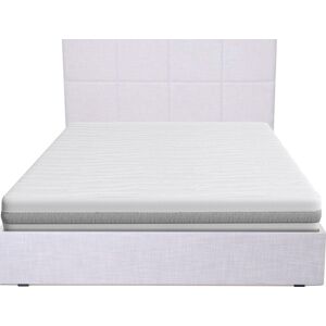 Homifab Ensemble Lit en tissu gris clair 160x200 + Matelas mousse 19cm