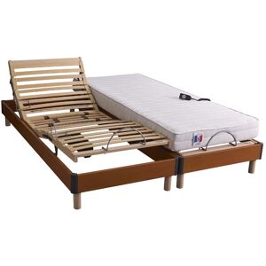 Idliterie Lot de sommiers relaxation reglage fermete niveau lombaire 2x70x190