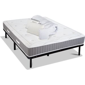 Olympe Ensemble 140x190 Matelas + Sommier Metal + Accessoires