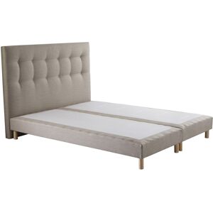 Nuit Celeste Sommier tapissier + tete de lit capitonnee Beige 180x200