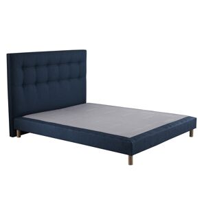 Nuit Celeste Sommier tapissier + tete de lit capitonnee Bleu 160x200