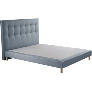 Nuit Celeste Sommier tapissier + tete de lit capitonnee Bleu ciel 160x200