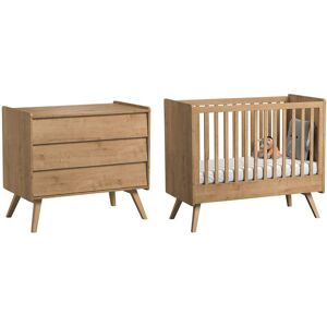 Vox Lit bebe 60x120 commode a langer naturel