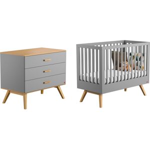 Vox Lit bebe 60x120 commode a langer gris