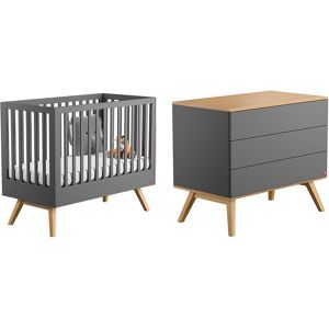 Vox Lit bebe 60x120 commode a langer gris