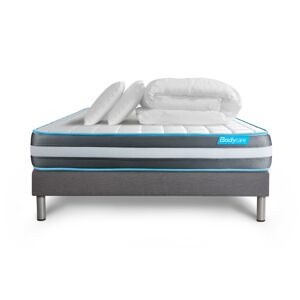 BODYCARE Pack matelas sommier kit 140x190 oreiller couette