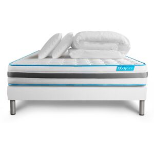 BODYCARE Pack matelas sommier kit 160x200 oreiller couette