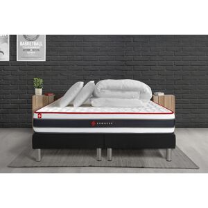 Somness Pack matelas sommier 200x200 oreiller couette