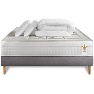 Litier Deluxe Pack matelas sommier kit 140x190 oreiller couette