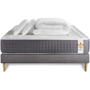 Litier Deluxe Pack matelas sommier 140x200 oreiller couette