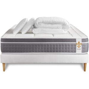 Litier Deluxe Pack matelas sommier kit 140x190 oreiller couette