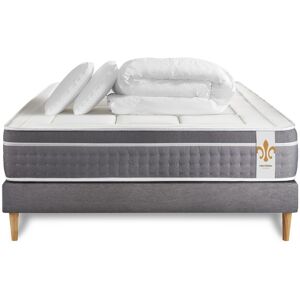 Litier Deluxe Pack matelas sommier kit 180x200 oreiller couette