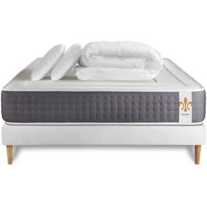 Litier Deluxe Pack matelas sommier kit 140x200 oreiller couette