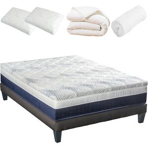 Bellecour Ensemble 160x200 Matelas + Sommier + Accessoires