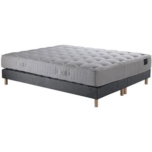 Nuit Celeste Ensemble Matelas ressorts ensaches + sommier Gris souris 180x200