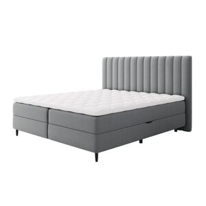 Best Mobilier Lit boxspring en Velours 160x200 gris