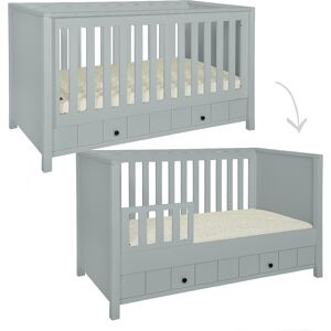 Novelies Chambre bebe : Trio - lit evolutif 70x140 commode armoire gris