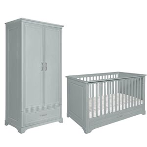 Novelies Lit evolutif 70x140 armoire 2 portes gris