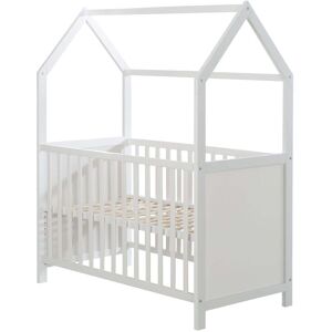 roba Lit cabane bebe 60x120 en bois blanc