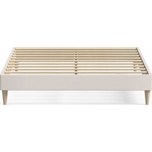 Homifab Lit adulte 180x200 cm en velours beige