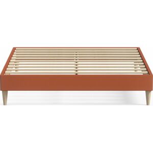 Homifab Lit adulte 180x200 cm en velours rouille