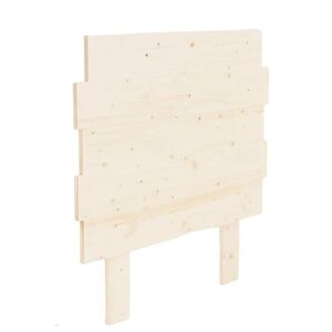 Hannun Tete de lit en bois d'epicea lit de 180 cm couleur blanc vieilli