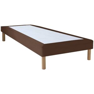 Denantes Sommier similicuir marron 90x190 cm