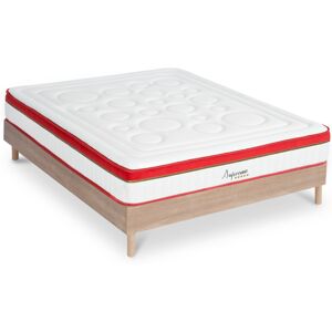 Maison Aubertin Ensemble matelas a Memoire de forme et sommier bois 140x190