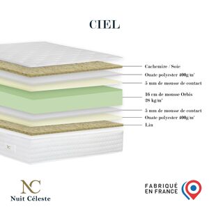 Nuit Celeste Ensemble Matelas mousse Orbis recycle + sommier Gris elephant 180x200