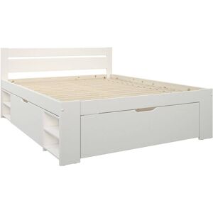 CAMIF Lit rangement en bois massif blanc 160 x 200 cm