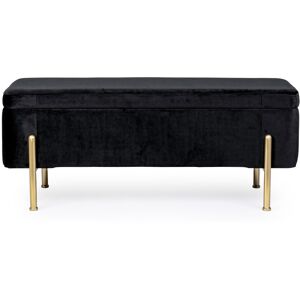 Hellin Banc coffre 2 places en velours et pietement or