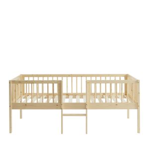 Drawer Cadre de lit pour enfant avec echelle en bois 90x190cm naturel