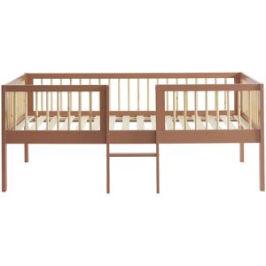 Drawer Cadre de lit pour enfant avec echelle en bois 90x190cm terracotta