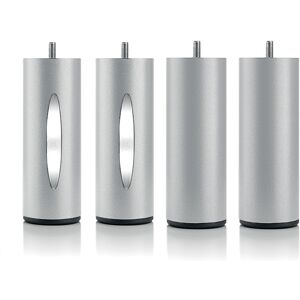 Bellecour Jeu de pieds de lit cylindriques (2 lumineux + 2 metal Gris)