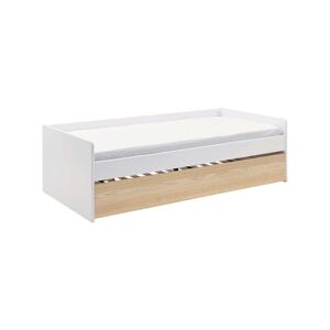 CAMIF Lit banquette gigogne en bois 90 x 190 cm blanc/bois