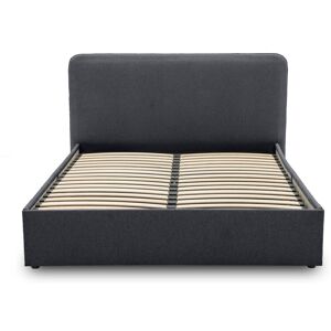 Best Mobilier Lit coffre en Tissu 160x200 gris anthracite