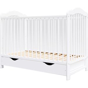 Premiers Moments Lit bebe evolutif en bois blanc avec tiroir - 120x60 cm