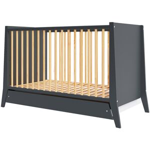 Premiers Moments Lit bebe evolutif en bois avec tiroir - Anthracite - 120x60 cm