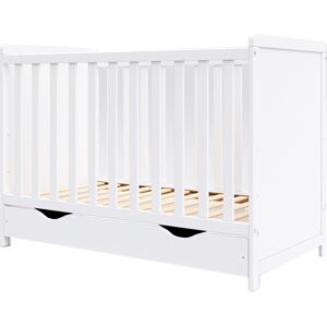 Premiers Moments Lit bebe evolutif en bois blanc avec tiroir - 120x60 cm