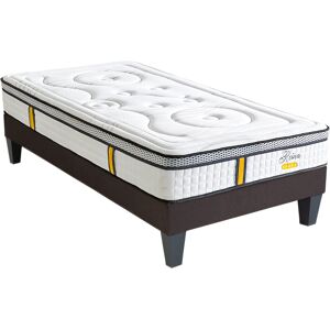 Bellecour Pack 90x190 Matelas Ressorts + Sommier Bois + Alese anti punaise