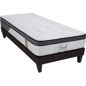 Bellecour Pack 90x190 Matelas + Sommier Bois + Alese anti punaise